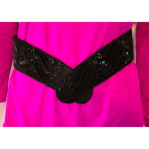 La Regale Accessories - La Regale Vintage Hand Beaded Belt w/ Velcro Closure